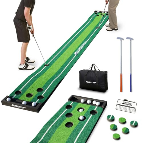 SENSECLUB Indoor-Putting-Green-Matte, faltbares Putting-Green-Golfspiel-Set, Golfgeschenk für Männer