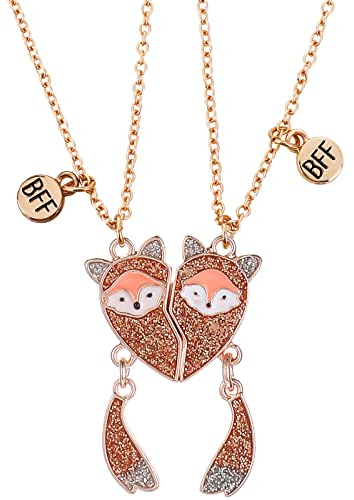 Yolev Freundschaftskette für 2 Geschenk Magnetisch Passende Freundschaftsketten Ornament Langstrecke Geburtstag Weihnachten Brautjungfer Geschenke Damen Bff Ketten für 2 Mädchen Schwestern Kette