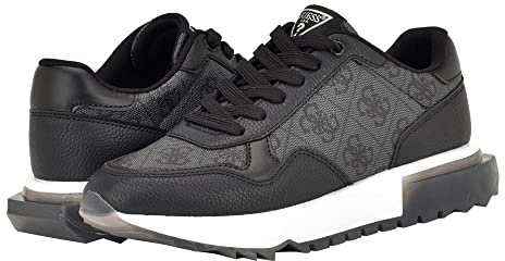Guess Women's Melany Sneaker, M US, Negro con Logotipo, 5.5 UK