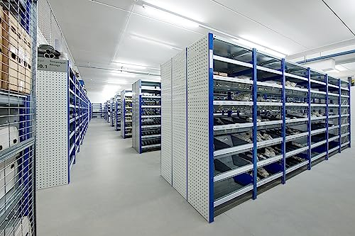 SCHULTE Lagertechnik Grund- 2 Anbauregal Stecksystem - 2000 x 3000 x 400 mm (HxBxT), verzinkt, Typ 150 kg