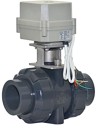 kezhai Dream 2 9-24V AC/DC Motorisierter Kugelhahn, PVC DN50 2 Drähte Automatische Rückkehr NC Elektrischer Kugelhahn