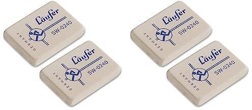 Läufer 69810 sw 0240 Radiergummi, sehr weicher Kautschuk-Radierer, Blisterkarte Enthält 2 Radiergummis (Packung mit 2)