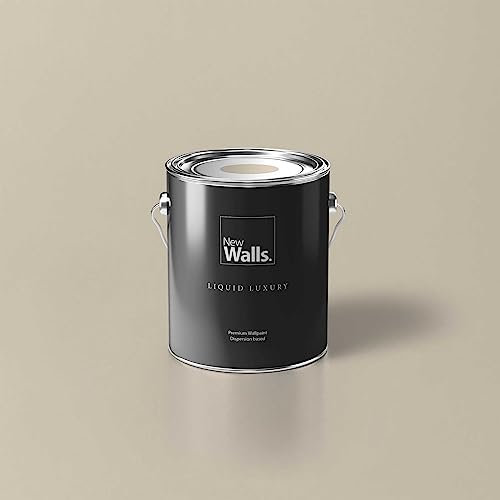 New Walls Premium Wandfarbe Beige, Sand Liquid Luxury Dispersionsfarbe für Innenräume – 2,5 L