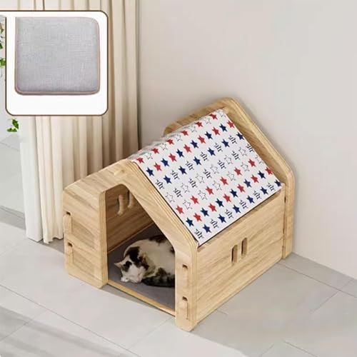Hundehütte Indoor, Katzenhaus Zum Selber Bauen, Haustierhaus, Für Kleine Hunde & Katzen, Hundehöhle (Color : C, Size : 50x47x48cm)