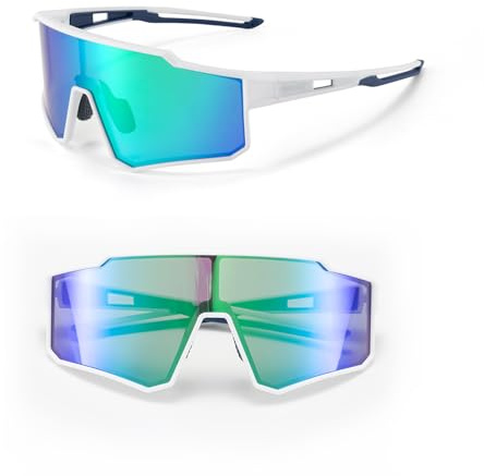 ROCKBROS Occhiali da Ciclismo per Uomo Donna, Occhiali Bici MTB, Occhiali da Sole Polarizzati per Attività Sportivo Guida Pesca Golf Baseball Corsa Sci, Anti-UV400, Montatura TR90, Ultraleggero