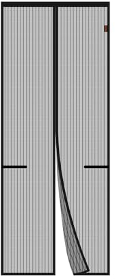 GRIFEMA Zanzariera Magnetica per Porte Finestre 100x220cm - Tenda Anti-Zanzare 1mm con Chiusura Automatica, Installazione Senza Fori per Balconi e Porte (Nero)