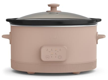 bella Mijoteuse programmable de 6 litres, revêtement anti-adhésif en céramique EverGood™, température et temps de cuisson réglables, casserole en grès lavable au lave-vaisselle et couvercle en verre