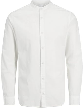 JJEBREEZE band skjorta LS SN PLS, Vit, 6XL