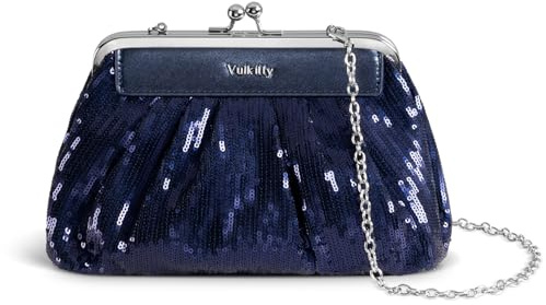 Vulkitty Clutch-väskor för Kvinnor, Vintage Paljettväska för Kvällsväskor för Damer Catching-väskor Fest Bröllopsväska Presentplånbok med Crossbody-kedja