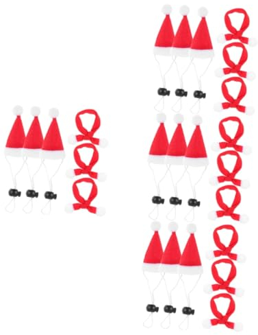 BESPORTBLE STK Haustier Weihnachtsmütze Weihnachtsmann-Anzug Weihnachtskatzenkostüm Partyverzierung Für Haustier Kleine Weihnachtsmützen Für Puppen Weihnachten Mini-schal Flanell Rot