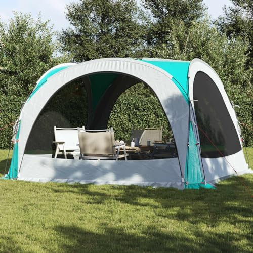 Gecheer Tienda de fiesta verde 360 x 360 x 215 cm tafetán 185T, cenador de exterior, parasol, cenador con tela, pabellón de jardín, carpa para fiestas, cenador para barbacoa, A94370
