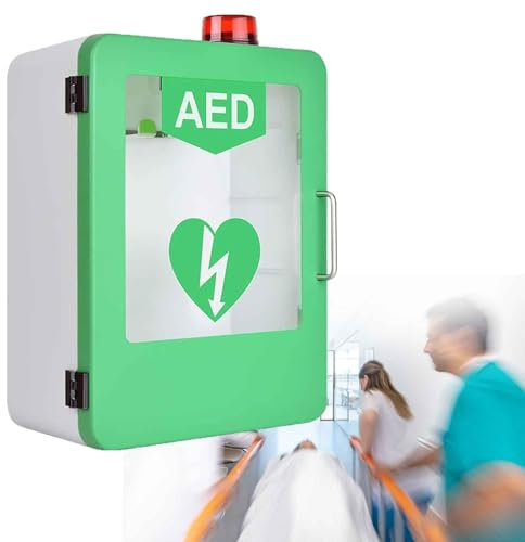 SXTYFBB AED-Schrank zur Wandmontage, Aufbewahrungsbox mit Alarm – für Zuhause, Büro, Hotel, Notlicht, ideal für Verschiedene Modelle von Defibrillatoren – Klinikbedarf