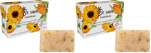 E-NN LOVE. Jabón Natural Vegano. Be Save. Caléndula. Antiinflamatorio y Cicatrizante. Extra Suavidad. 100g. Hecho En España. (Paquete de 2)