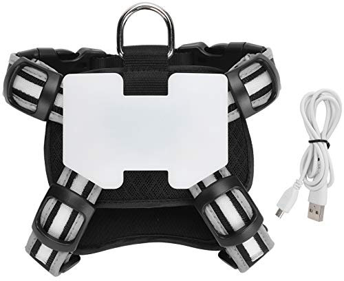 Leuchtendes Hundegeschirr, USB-Lade-Hundebrustgurt, LED-Hundegeschirr, Hundelichter für Nächtliche Spaziergänge mit Verstellbarem Reflektierendem Streifen für Sicherheit Beim (S)