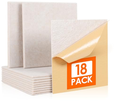 Rdutuok Akustikpaneele Selbstklebend, Acoustic Panel, 18 Stück, 30x30x1 cm | Schallabsorber aus Filz, Akustikplatten für Wand, Echo & Hall reduziert, Schallschutz für Studio, Gaming & Büro, Kamel