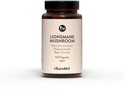 Lion's Mane Mushroom Kapseln | 120 Kapseln | vegan | Premium-Rohstoff aus Wildsammlung | Hericium erinaceus | aus eigener Herstellung | Traditionelle chinesische Medizin | TCM