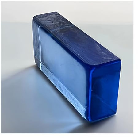 ZNQNDSR Colored Clear Glass Blocks High Transparency Rectangular Sided Crystal Brick for Office Home Bar Hotels(Blue)