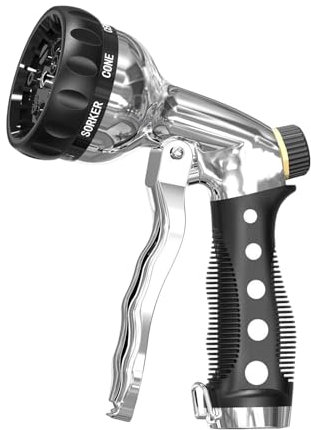 Pistolet d'arrosage Gardena haute pression, douchette à main, buse de pulvérisation 8 fonctions, débit d'eau réglable, pistolet d'arrosage pour lavage de voiture, douche pour animaux de compagnie