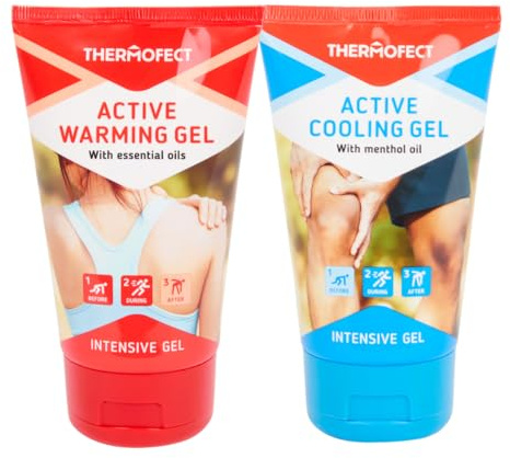 Kit de Geles Terapéuticos, Gel de Calentamiento y Gel Refrescante Active Cooling, 150 ml cada uno