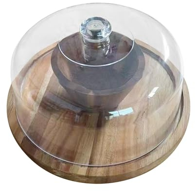 Alzata in legno da 30,5 cm con coperchio – espositore rustico per dolci nuziali per torte e snack