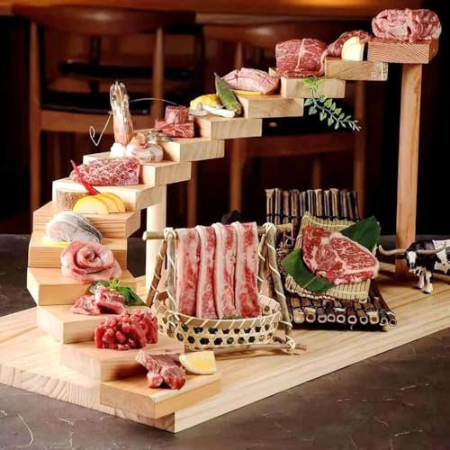 Bandeja de madera para servir sushi, plato giratorio para sashimi, diseño japonés para restaurantes, fiestas y cenas familiares, ideal para exhibición de sushi y carne