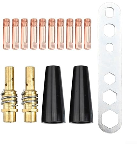 15 piezas para puntas de contacto MIG y accesorios boquillas sin gas, difusores y 0 puntas de 6 mm para soldar con AK15 MB 15