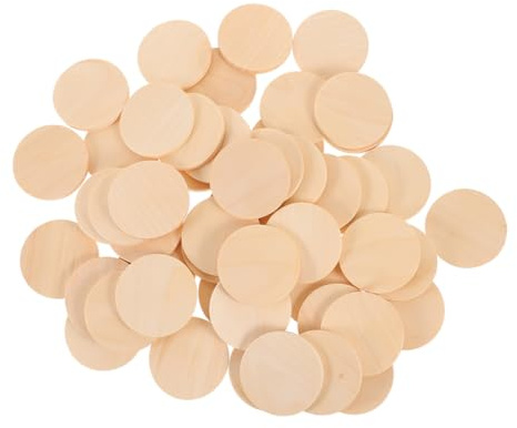 Dischi in Legno Rotondi Grezzi 5mm, 50 Pezzi per Artigianato