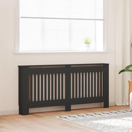 Genérico Cubierta de Radiador 2 pcs Negro 172 x 19 x 81.5 cm,Casa y jardín,Accesorios para electrodomésticos,Accesorios para radiadores de calefacción,Negro,28 KG,3403235