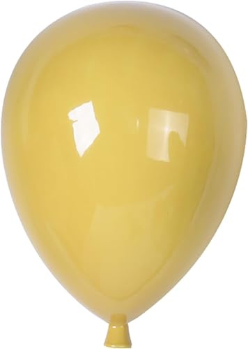 Eagleize Palloncino artistico da parete, scultura in ceramica da appendere alla parete, graziosa decorazione per la stanza dei bambini, 10,2 x 15,2 x 20,3 cm (giallo)