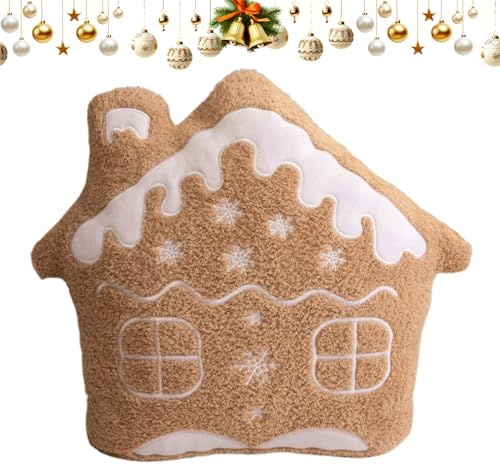 Minhaxue Lebkuchenmann Plüsch Kuscheltiere, Niedliches Lebkuchenmann Plüschtier Dekokissen, Kuscheltier LebkuchenmannSpielzeug Für Kinder Wohnzimmer Schlafzimmer Sessel Party Festlich