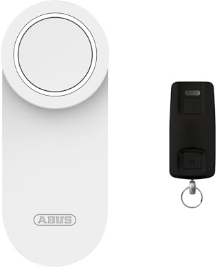 ABUS Türschlossantrieb LOXERIS One mit Fernbedienung CFF3100 - smartes Öffnen und Schließen der Eingangstür per App - elektronisches Türschloss mit Zugangskontrolle - Weiß