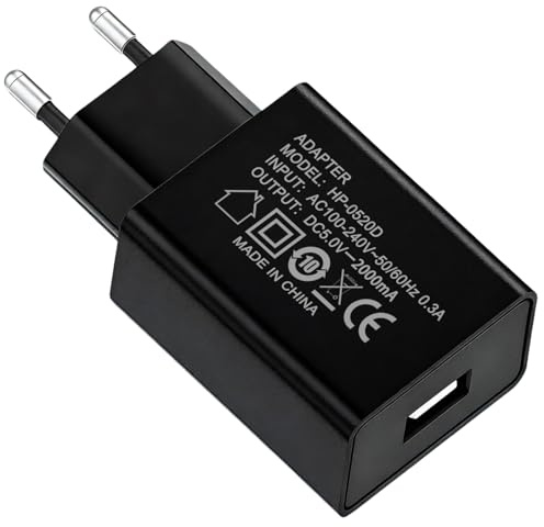 USB Netzteil 5v 2a Ladegerät Universal Adapter Steckdose 10W Netzstecker USB Ladestecker 5v2a Charger Kompatibel Sony/Beats/JBL/Bose Kopfhörer Lautsprecher Audiogeräte Kinderkamera Smartwatch;Schwarz