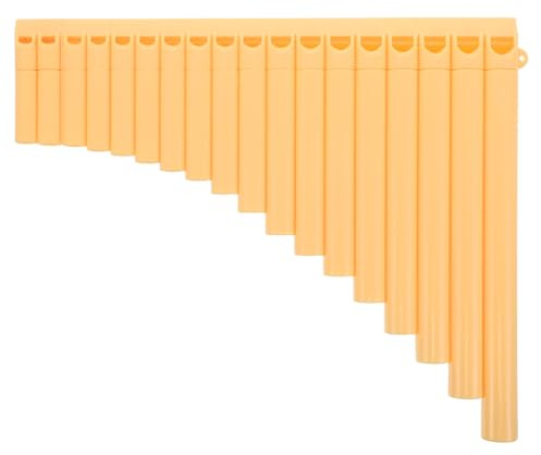HONITANO Starter Pan Flute with Tubes Yellow Chinese Traditional Musical Instrument Portable Practice Panpipe for Music Class School Concerts and Folk Performances