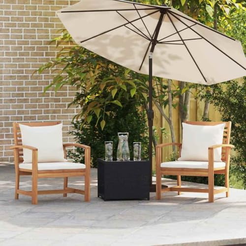 Frdhee Gartensofa Verandamöbel,Gartenstühle 2 pcs Natur 60 x 65 x 76.5 cm Teak-Massivholz,Loungemöbel für Terrasse,Veranda und Hinterhof