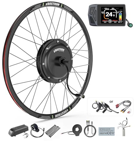 48V Kit Conversión de Bicicleta Eléctrica, Motor Trasero 26 27,5 29 | Varstrom 48V JYLT Kit | Motor de Buje Trasero con Opcionales Pantalla | para MTB con Frenos de Disco Cassette (Sin batería)