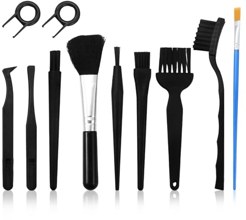 Stalora 11-teiliges ESD Bürsten-Reinigungsset, Laptop, Tastatur und Elektronik, Antistatische Reinigungsbürsten für Motherboards, Leiterplatten, Computerzubehör, Staubentfernung & Reinigung