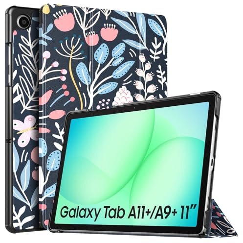 TiMOVO Funda para Samsung Galaxy Tab A11+/A11 Plus 11 2025,Flor de Colores | Compatible con los modelos SM-X230/X236/X238, Ligera y Delgada, Soporte Triángulo Ajustable, Auto Activación/Suspensión