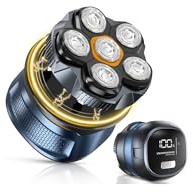 Rasoirs électriques rotatifs pour homme chauve, tête magnétique 6D, sans fil, IPX7, étanche, humide et sec, rechargeable par USB, temps d'utilisation de 180 minutes, affichage LED, rasoir à barbe pour