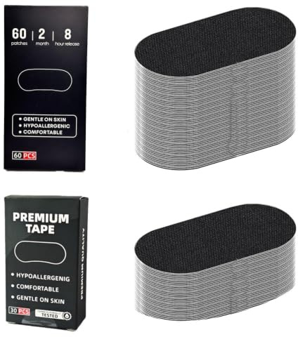 SDFWGG Pack of 60 Mouth Plasters Against Snoring Sleeping Mouth Tape for Sleeping Mouth Plasters Lip Plasters for Quiet Night and Better Sleeping Comfort
