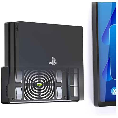 TotalMount 2524 Wandhalterung für Sony PlayStation 4 Pro Konsole mit Hitze Management und Sicherheits-Klip Schwarz
