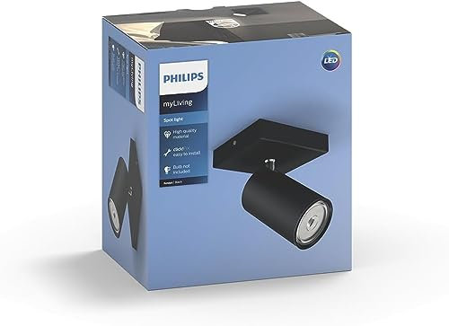 PHILIPS KOSIPO FARETTO SINGOLO NERO IN METALLO ORIENTABILE SPOT 5059130PN