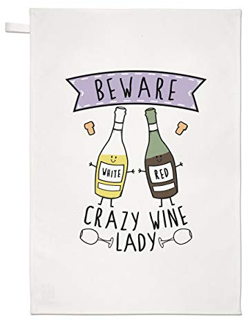 Beware Verrückte Wein Damen Geschirrtuch Spüllappen
