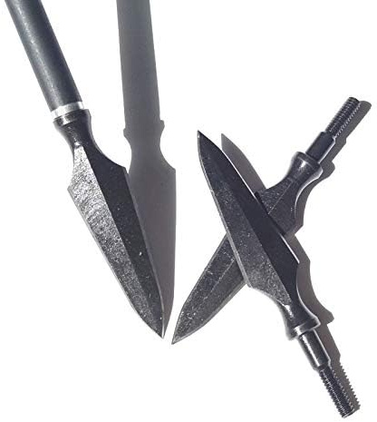 ZSHJG Pfeilspitzen Jagdspitzen 200 Grain Traditionelle Metall Jagdpfeilspitzen Stahl Broadhead für Bogenschießen Pfeil und Bogen (3 Stück)