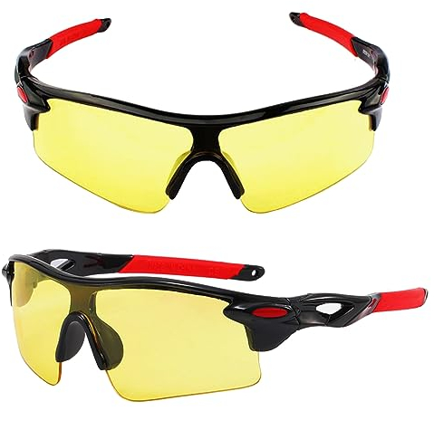 MINGZE Gafas de seguridad con lentes envolventes transparentes antivaho y antideslizantes, protección UV, gafas de sol para ciclismo de pesca de golf, gafas antiluz azul
