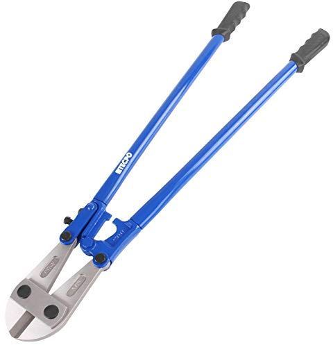 TECPO Bolzenschneider 900mm Chrom-Vanadium-Stahl mit 12mm Schneidleistung, Bolzenschere mit gehärteten Backen - Zum Schneiden von Metallstangen, Schrauben, Schlössern, Nieten, Vorhängeschloss