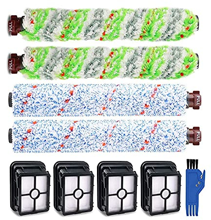 Queta Zubehör für Bissell Crosswave Nass- & Trockensauger 4 StückMultiflächen-Bürstenrolle Und 4 Filter für Bissell Crosswave 3-in-1, Ersatzteile/Austauschsets für Bissell, mit 1 Reinigungsbürste