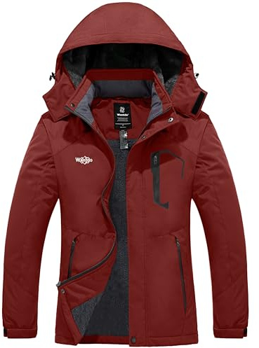 Wantdo Femme Manteau d'hiver Snowboard Outdoor Parka Grande Taille Veste | Imperméable,Coupe-vent,avec Isolation Thermique,Poche Poitrine,pour les Activités de Plein air,Poignets Réglables