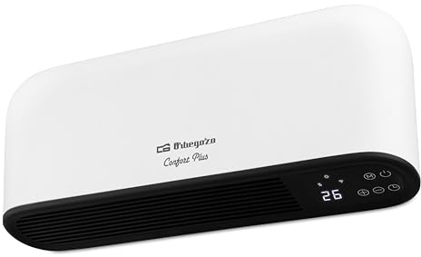 Orbegozo SPW 8000 Calefactor de Baño WiFi, 2000W, 2 Niveles de Calor, Elementos ceramicos PTC, Función Ventilador, Termostato Digital, 45.1x9.8x19.6cm, Montaje en Pared