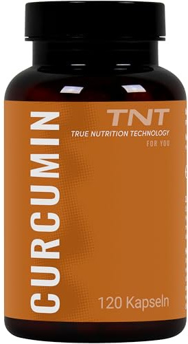 TNT Curcumin - 120 Kapseln - 250mg Kurkuma Pulver + 5mg Schwarzer Pfeffer