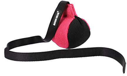Dingo Gear Trainings-Spielzeug Bäll 9 cm Schwarz-Rosa mit Griff 65 cm French-Material Nylcott Training Spiel Apport IGP Obedience S02816